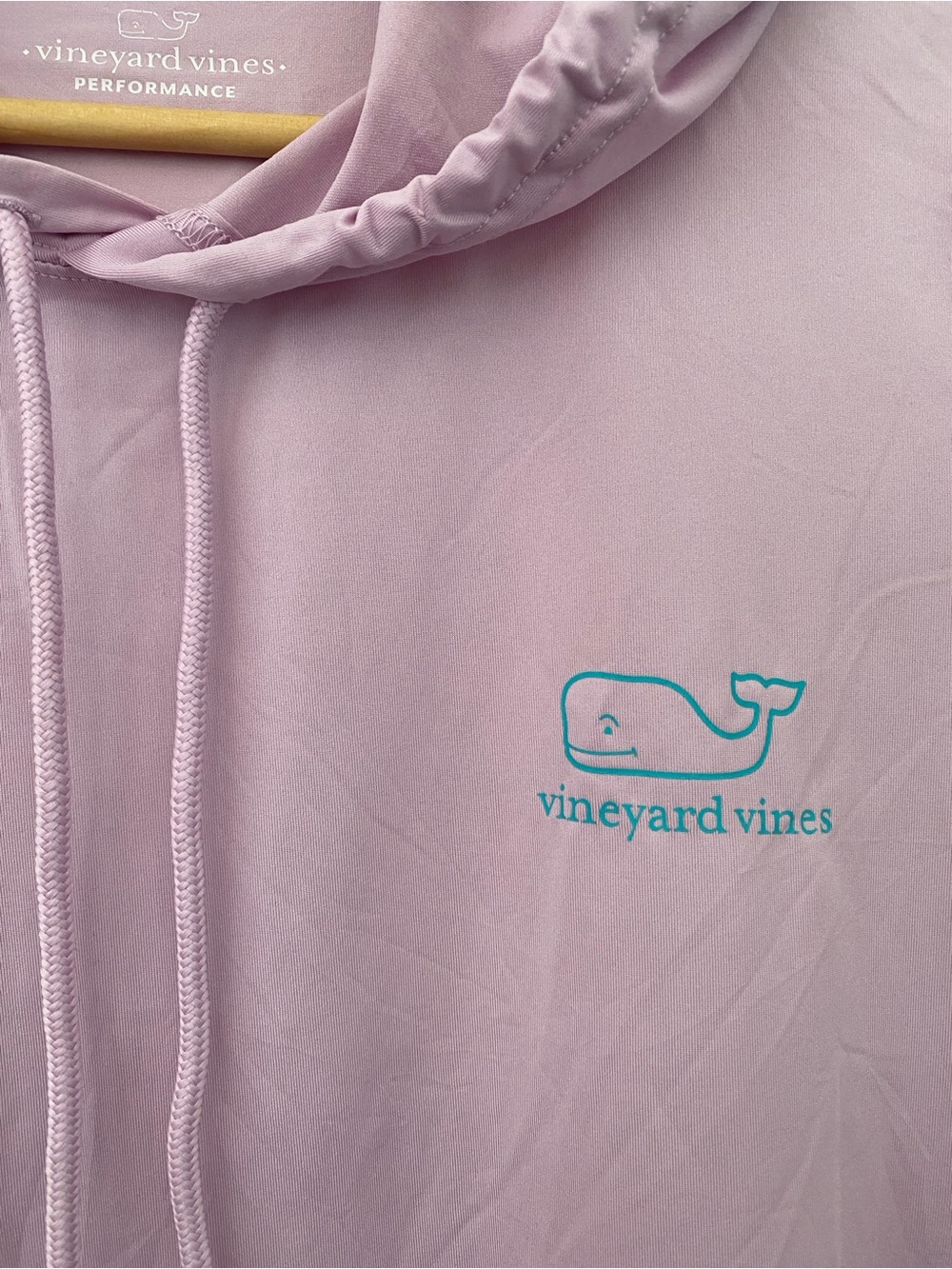 Vineyard Vines Pink Whale Logo Athletic Performance Hoodie Thumb Hole Sz Medium - Picture 4 of 8